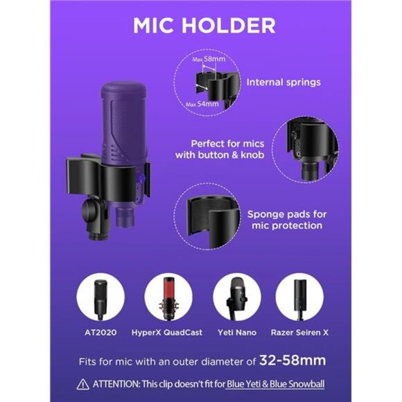 Adjustable Mic Stand for Blue Snowball and Blue Snowball iCE Suspension Boom - Picture 7 of 8